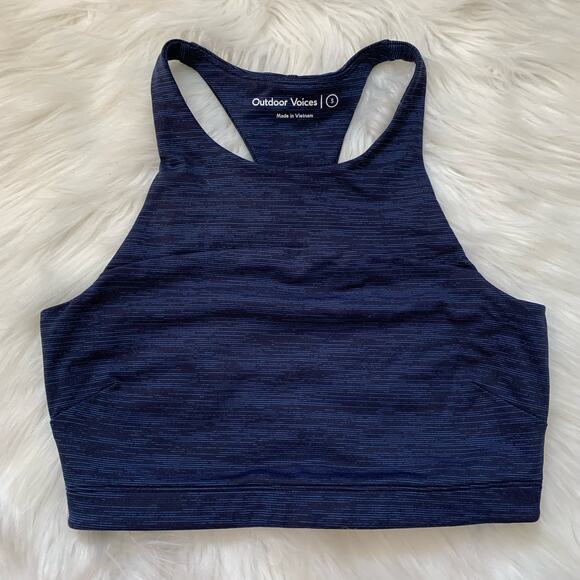Outdoor Voices High Neck Cropped Blue Spacedye Tank Small - Picture 2 of 6